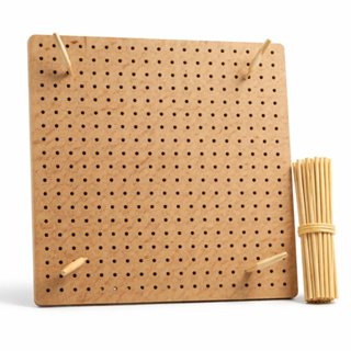 Blocador em MDF 25x25 cm Para Crochê Com 20 Varetas de Bambu em Oferta na Shopee