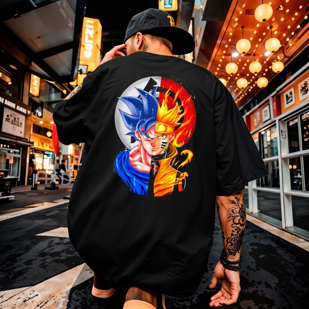 Camiseta Unissex Anime Treino Desenho Academia Gola Alta Larga Treino Grande Estampado