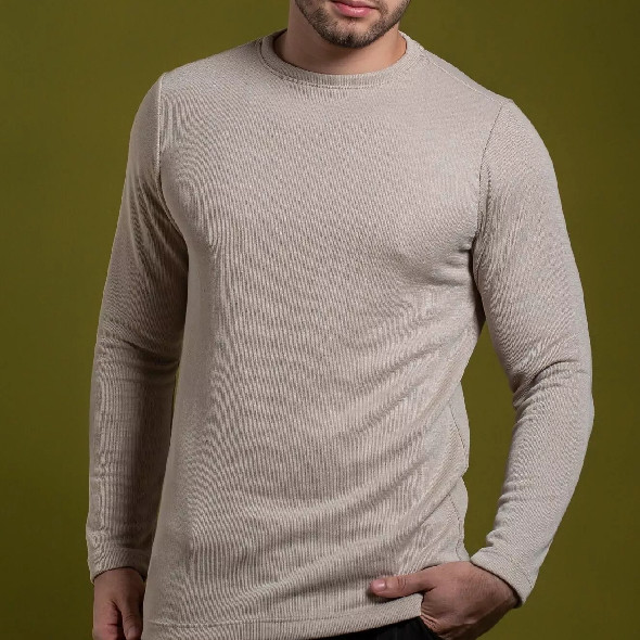 Suéter Masculino Tricô Canelado Blusa De Frio Gola Redonda Malha Grossa Cor Exclusiva