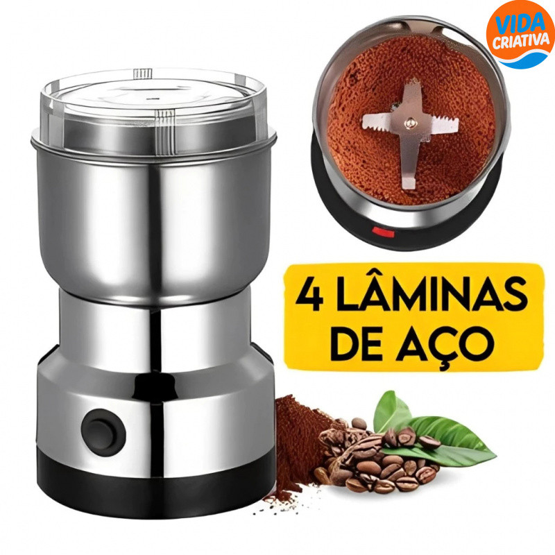 Imagem Moedor multifuncional de café e especiarias 110v/220V Moedor de aço inoxidável com 4 lâminas Máquina de molinho F5