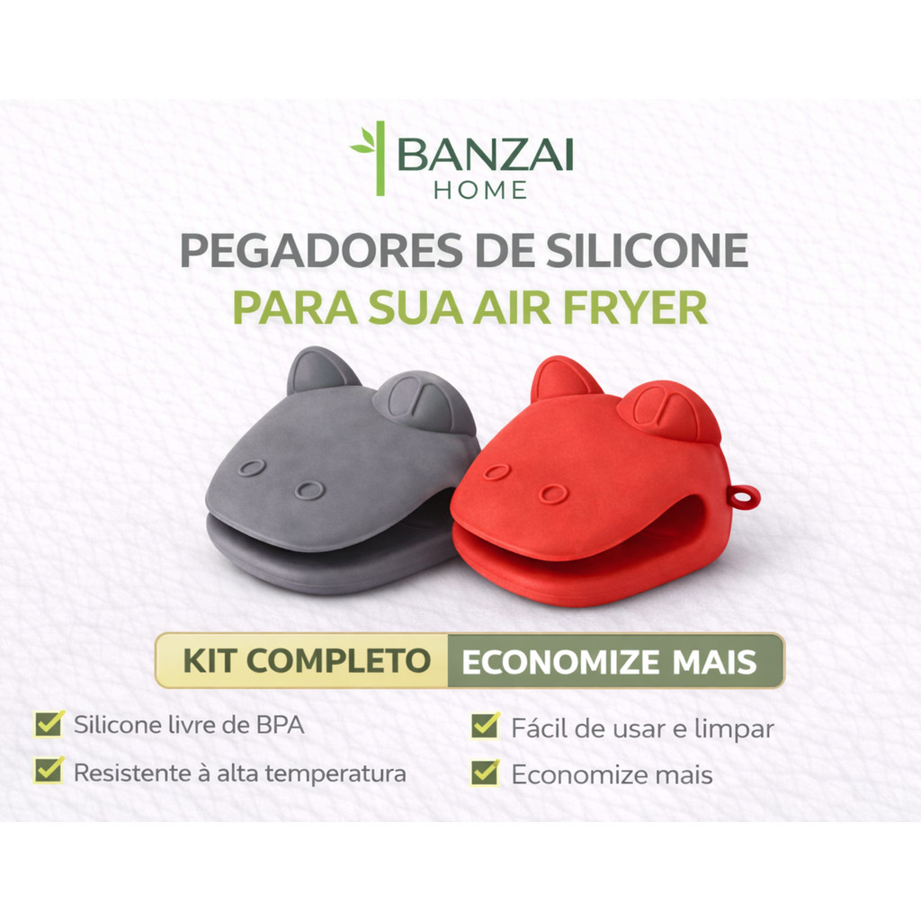 Pegador Luva Térmica De Silicone Jacaré - Forno | Air Fryer | Fogão