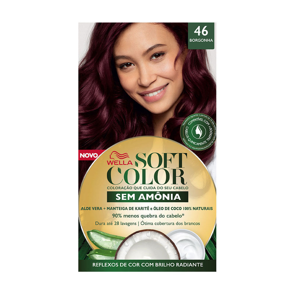 Tintura Soft Color Sem Amônia Borgonha 46 Kit em Oferta na Shopee