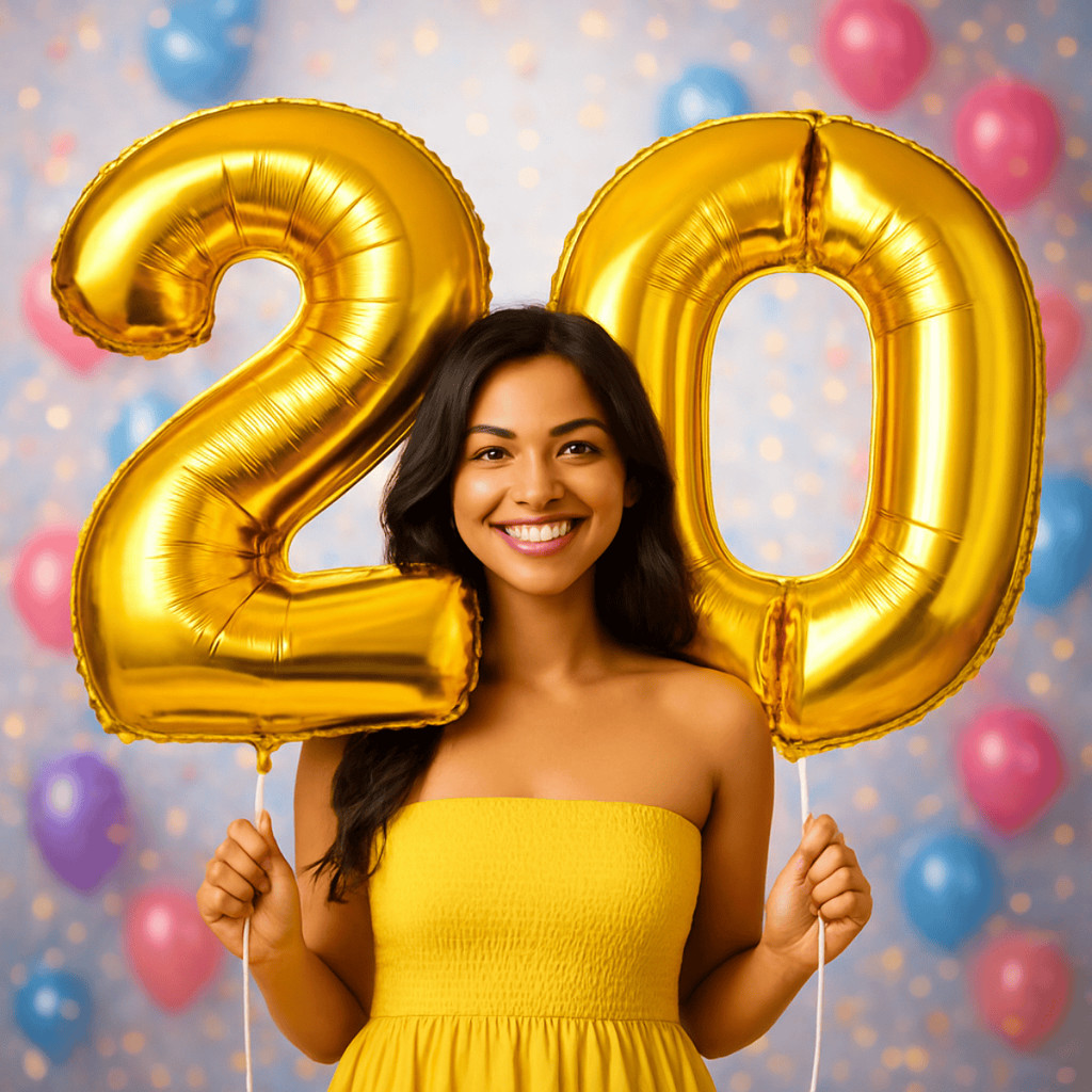 Kit com 2 Balões Metalizados Número 32 polegadas 80 cm – Dourado – Festa, Aniversário e Decoração