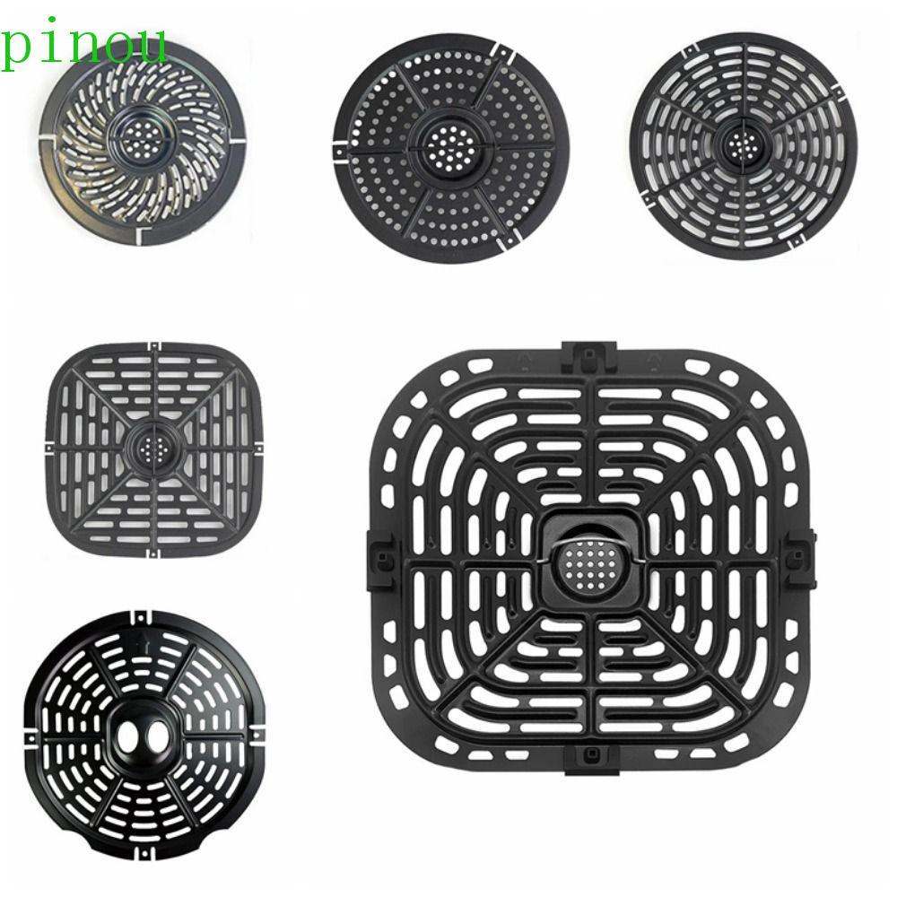 Panela Para Grelha De Fritadeira De Ar PINOU , Tapete Quadrado Preto , Cesta Redonda Com Revestimento Antiaderente