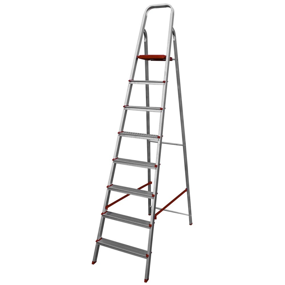 Escada de alumínio 8 degraus residencial ESC0067 Botafogo em Oferta na Shopee