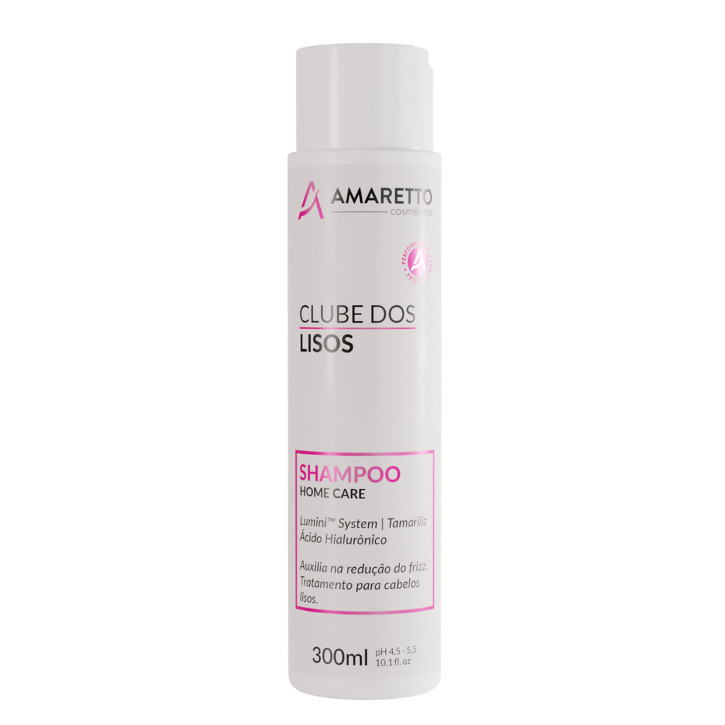 Shampoo Limpeza Profunda Clube dos Lisos Alinhamento Anti Friz 300ml Amaretto Cosméticos