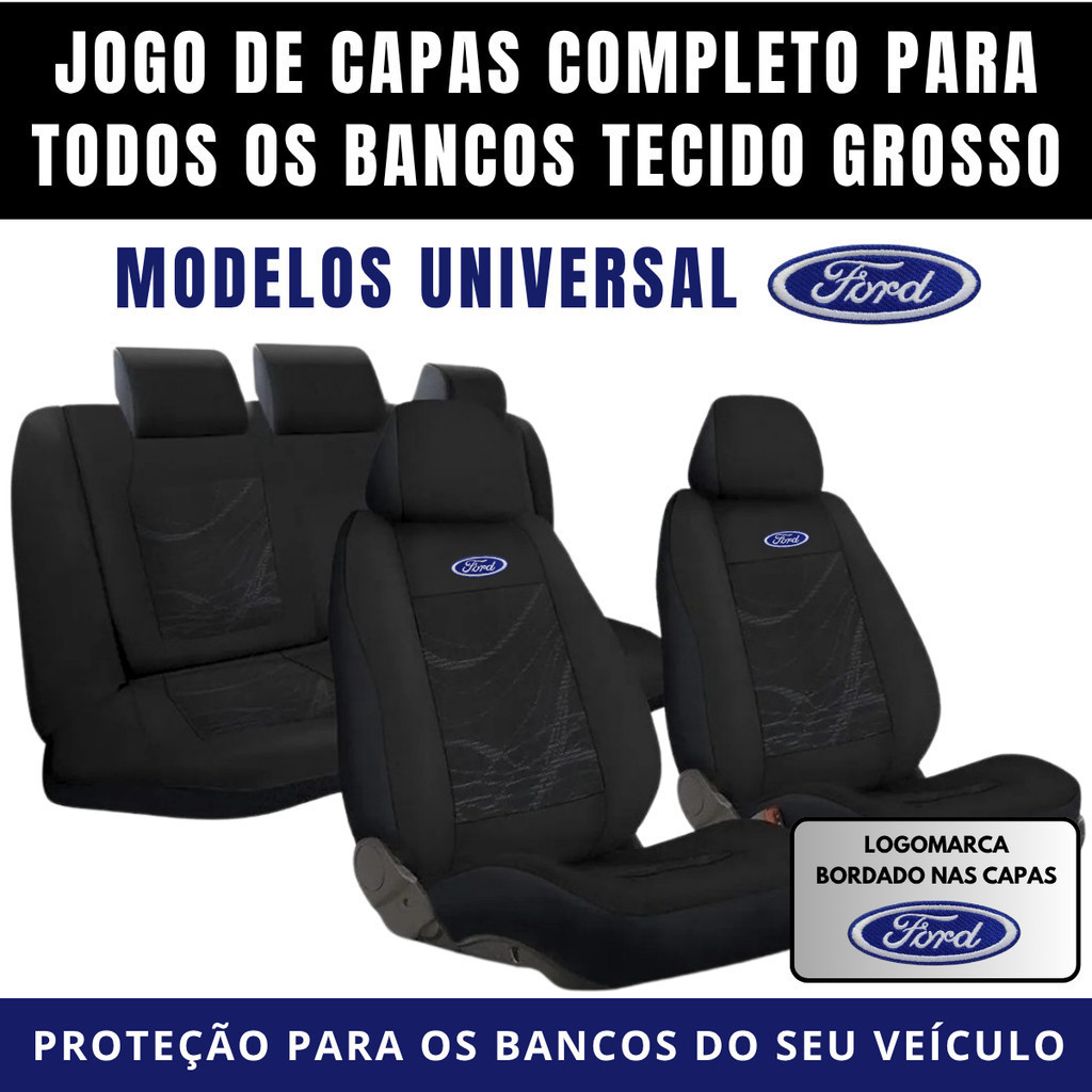 Capas de Bancos Automotivo Ford Para Todos os Modelos Ford-Ka, EcoSport, Fiesta, Focus Modelos Ford Universal