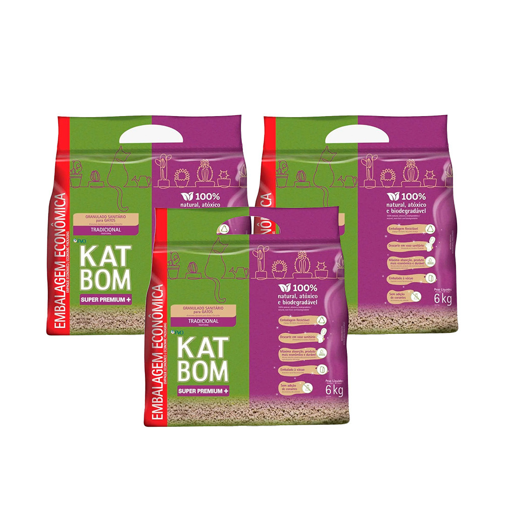 Kit 3x Katbom Tradicional 6kg