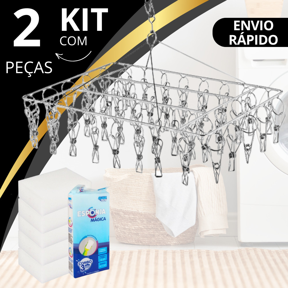 Varal Prendedores Roupa Bebe Calcinha Cueca Dobrável Pratico Inox para Roupa Intimas meia a