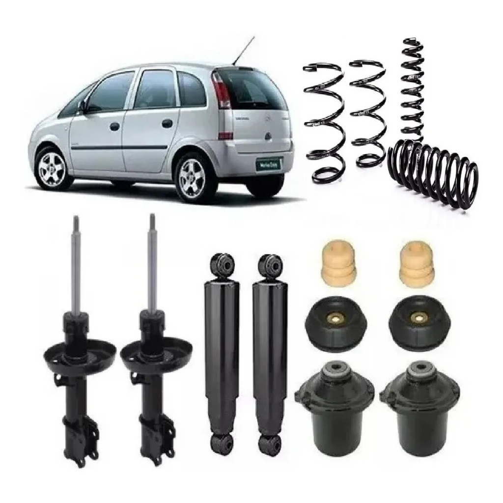 🏆 4 Molas +4 Amortecedor Meriva Joy + 2 Kit 2003 A 2009