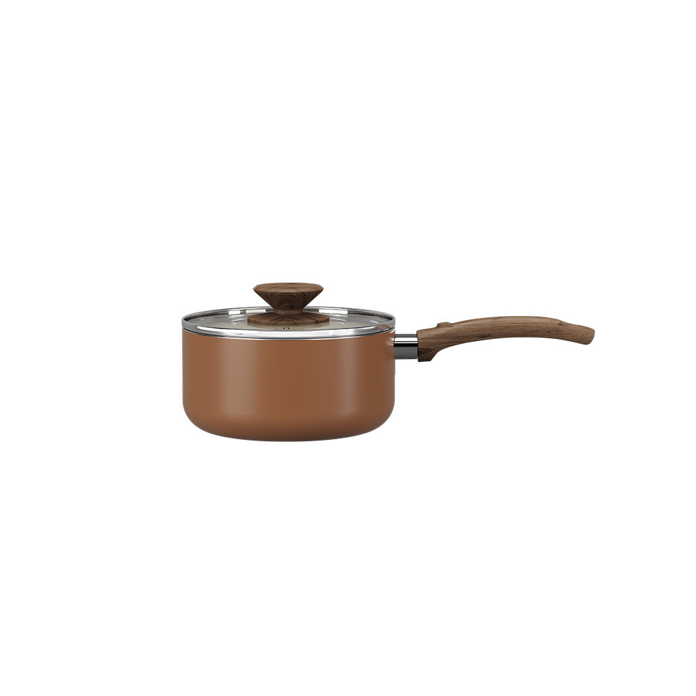 Panela com Tampa Brinox Ceramic Life Primea Ø16cm 1,45L Cappuccino