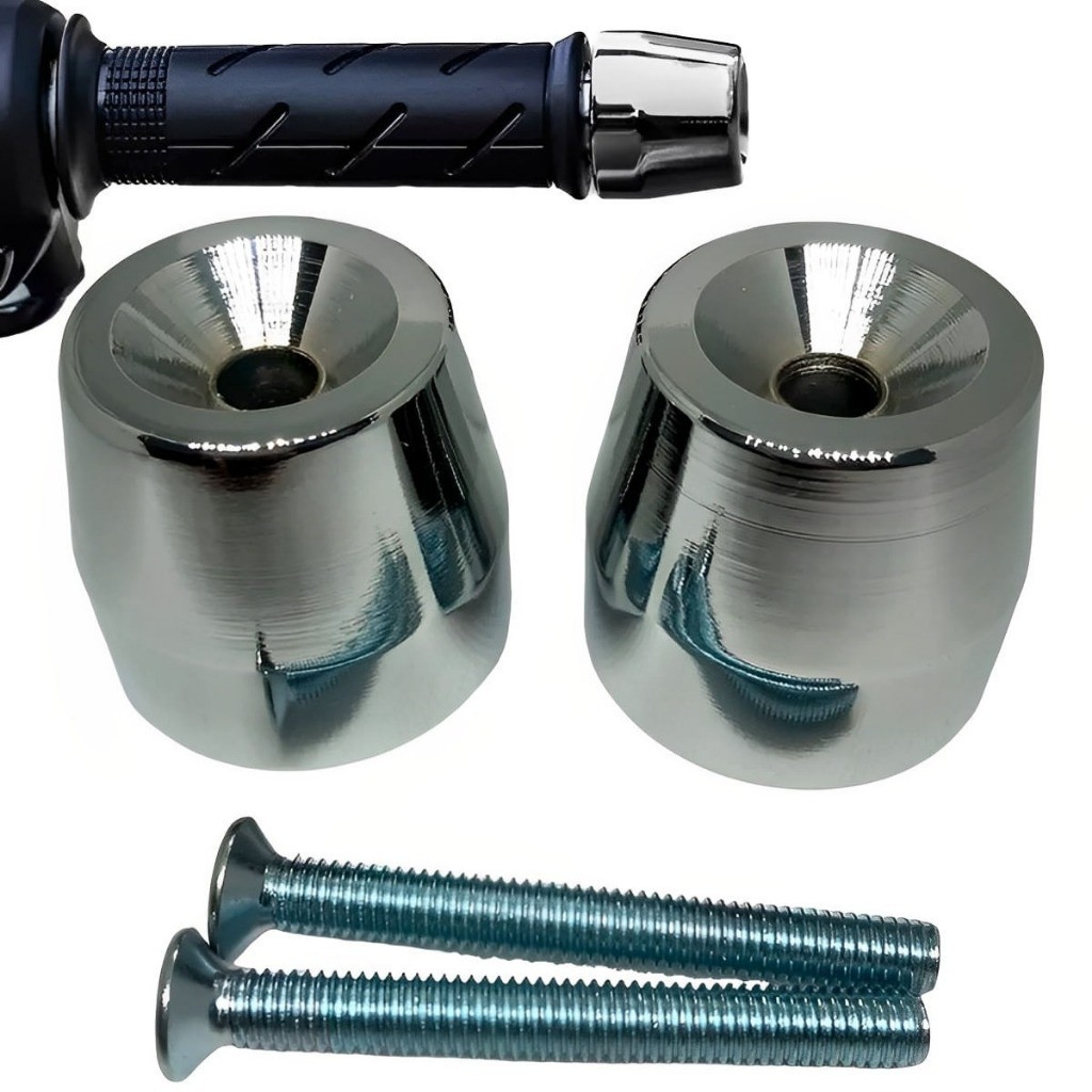 Kit Par Pesinhos Pesos Pcx Cromado + Manoplas Titan Cargo Cg Fan Start 125 150 160