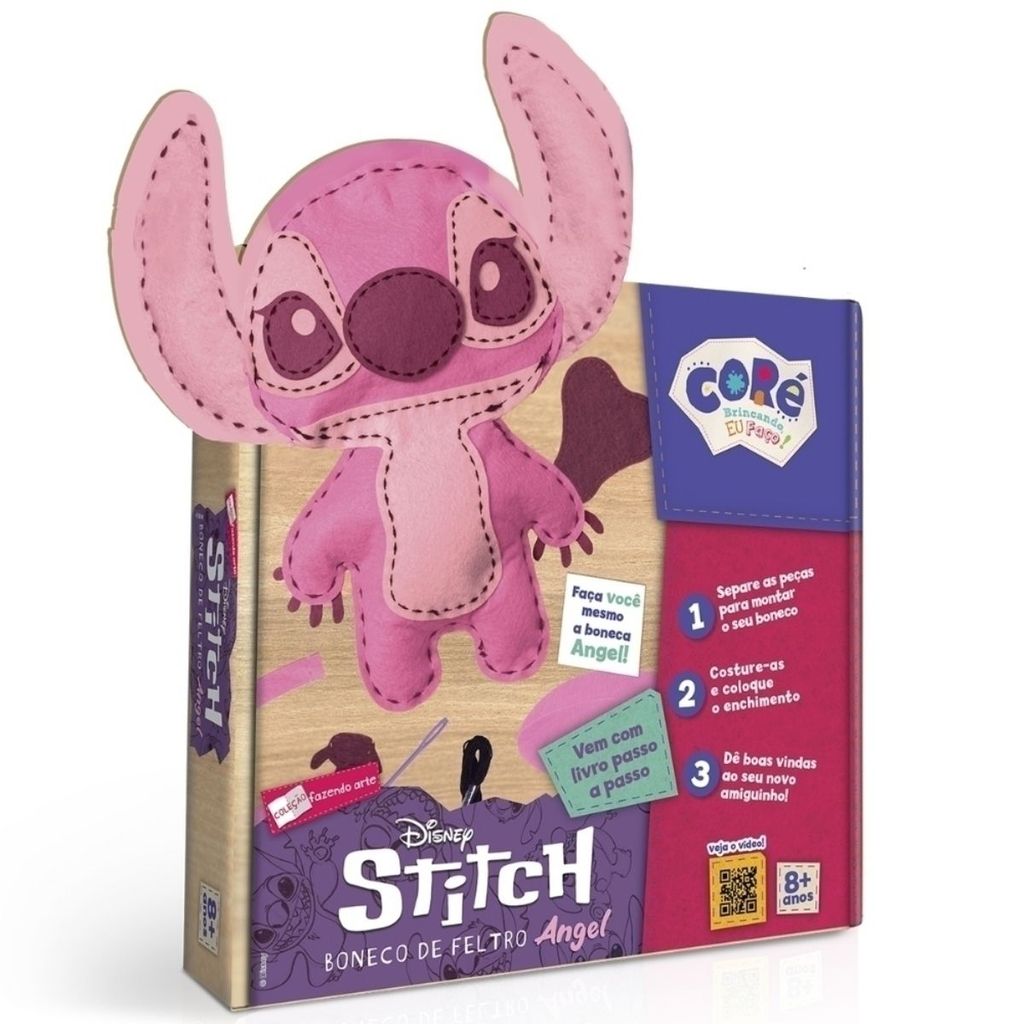 Boneco Feltro Disney Angel de Stich Crie seu boneco Criativo