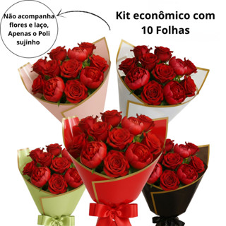 Embalagem Poli Sujinho Tipo Coreano Border Gold 49x69cm 10 Folhas Premium em Oferta na Shopee