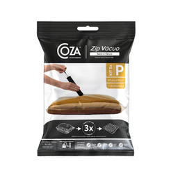 Kit Saco a Vacuo Zip Vacuo 5 Peças 60x50cm e Bomba Manual Coza