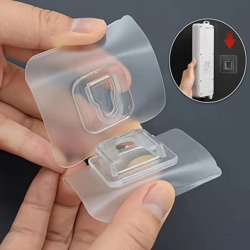 10/20/30 Peças/5/10/15 Pares Gancho Adesivo Macho Fêmea Dupla Face Transparente Sem Furos Pregos Para Banheiro E Cozinha