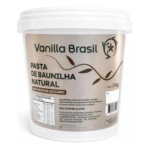 Pasta de Baunilha Natural SEM AÇÚCAR Gourmet Culinária Confeitaria Doceria Vanilla Brasil 1KG