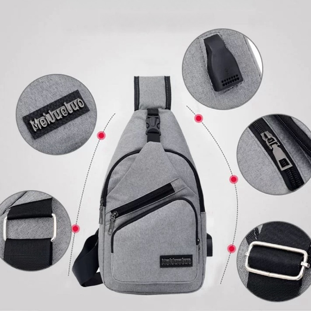 Bolsa de ombro masculina anti-roubo de ombro com entrada para carregador usb mensageiro fang em Oferta na Shopee