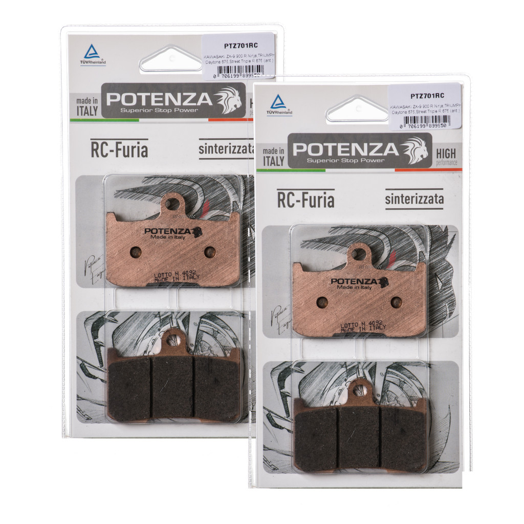 Kit 2 Pares Pastilha Freio Dianteira Sinterizada Z800 Z900 GSX-S 750 B-King Potenza PTZ701RC