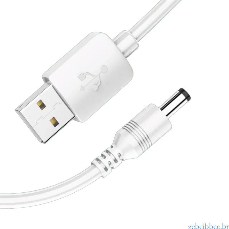 zebeibbcbr Eficiente 1M USB Para DC5 5x2 1mm Fio Carregamento Conexão Segura Ventilador Caixa Som Candeeiro Mes