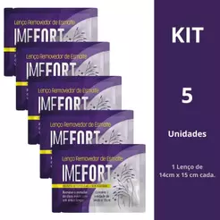 Removedor Esmalte Imefort Com 1 Lenco Kit com 5 Unidades
