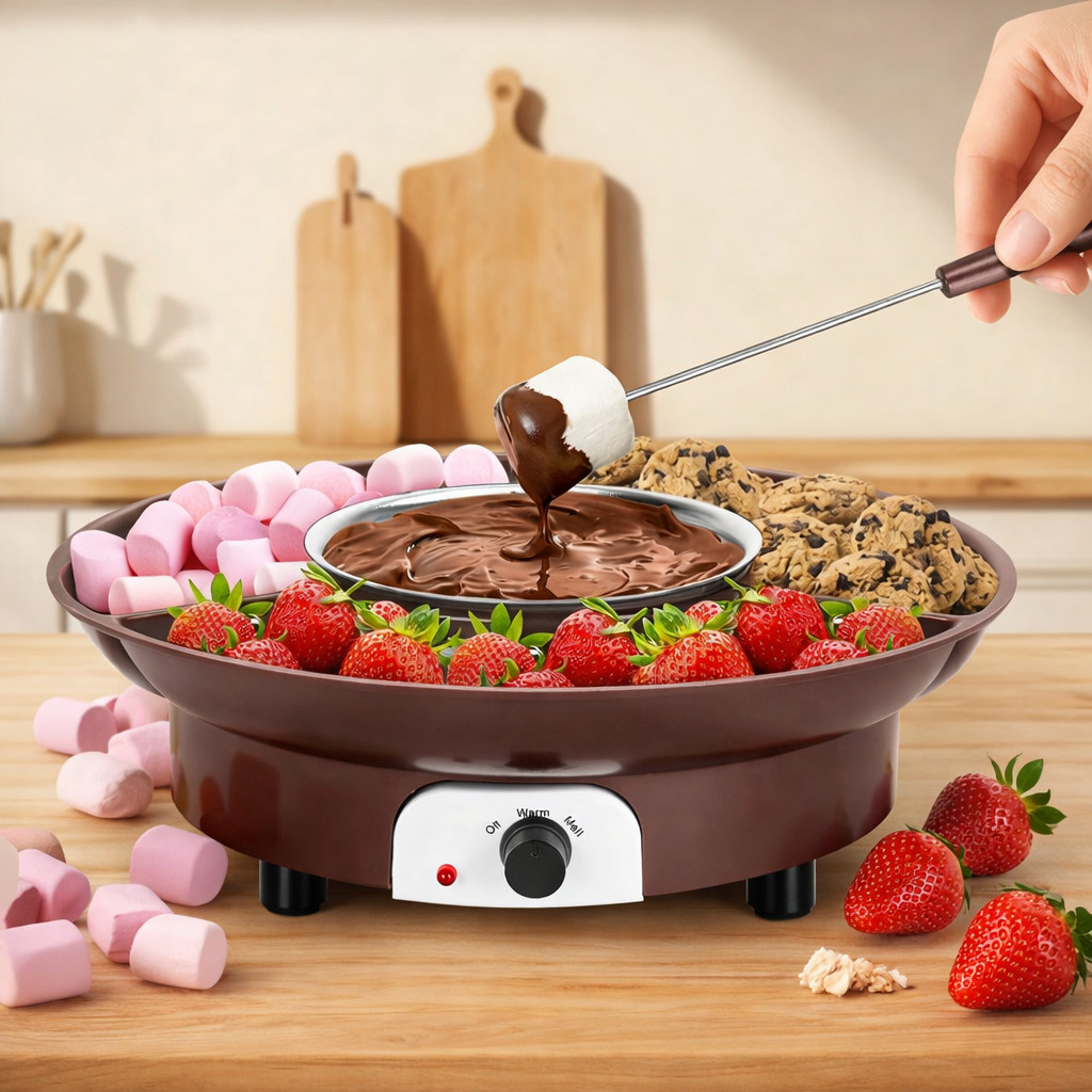 Conjunto De Fondue De Fusão , Máquina Aquecedora De Fonte Chocolate Fofa Para Queijo , Manteiga , Doces Com 6 Garfos , P