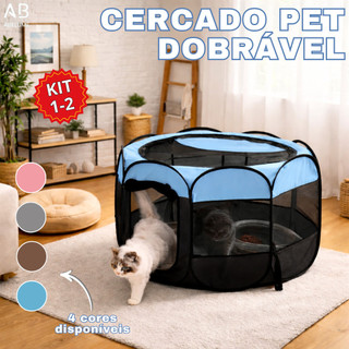 Casinha de Cachorro Cercado Pet Dobrável Portátil Grande 8 Painéis Resistente