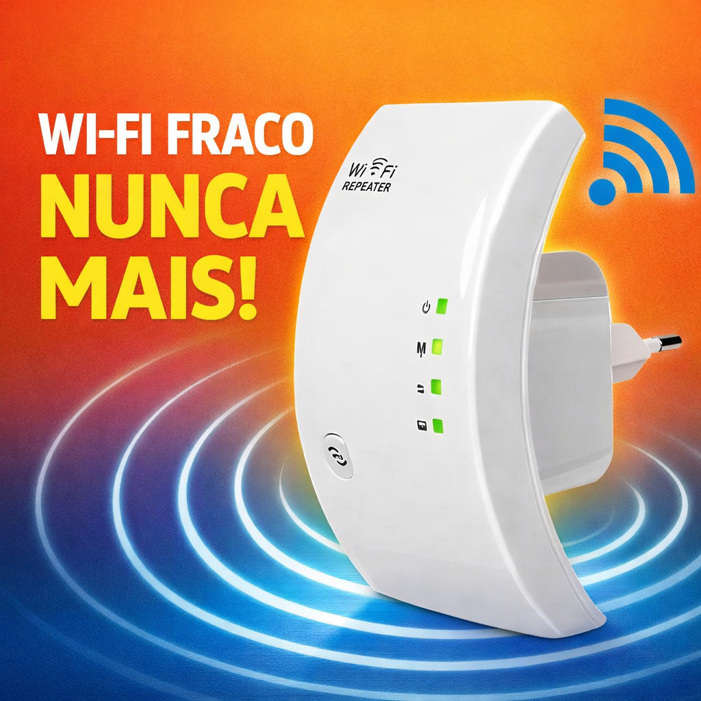 Repetidor WiFi 300Mbps Bivolt com WPS Amplificador de Sinal 2.4GHz DHJ DR4