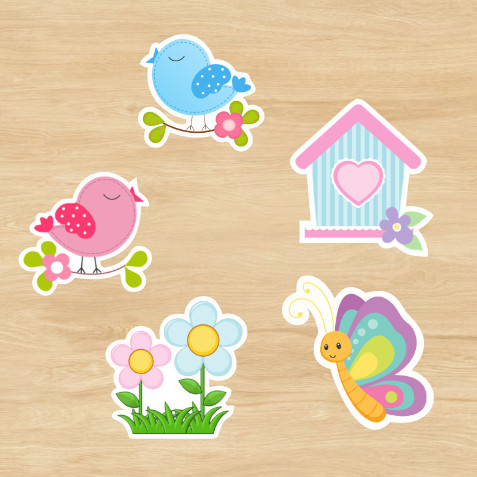 Jardim Encantado 100 Apliques Tag Toppers Recorte para Decoração de Personalizados em Oferta na Shopee