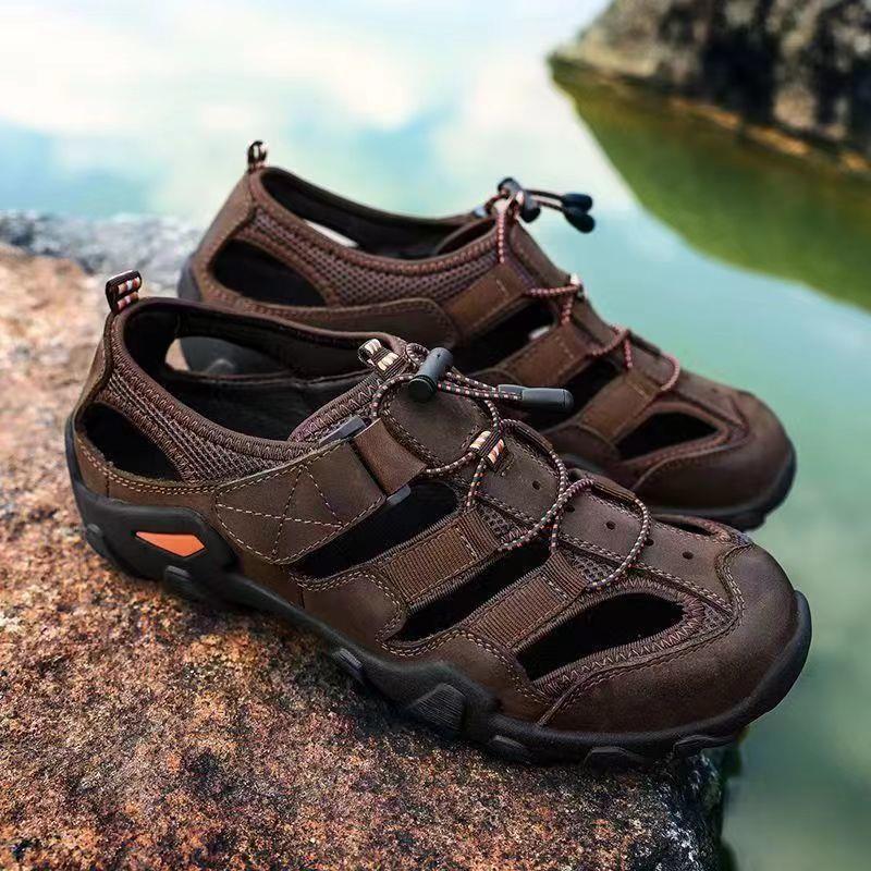 Verão novo estilo sapatos masculinos buraco sapatos de praia ao ar livre