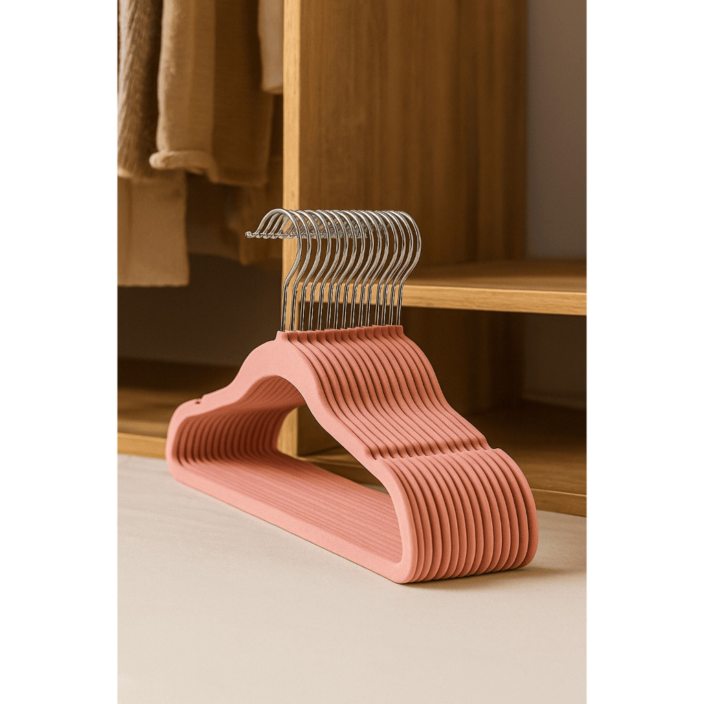 Kit Cabides Veludo Antideslizante Closet Organização Gancho Achadinhos Achadinhos