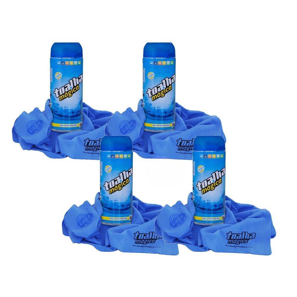 Kit 4 Toalhas Mágica Multiuso Absorve Água Limpa Seca Carro