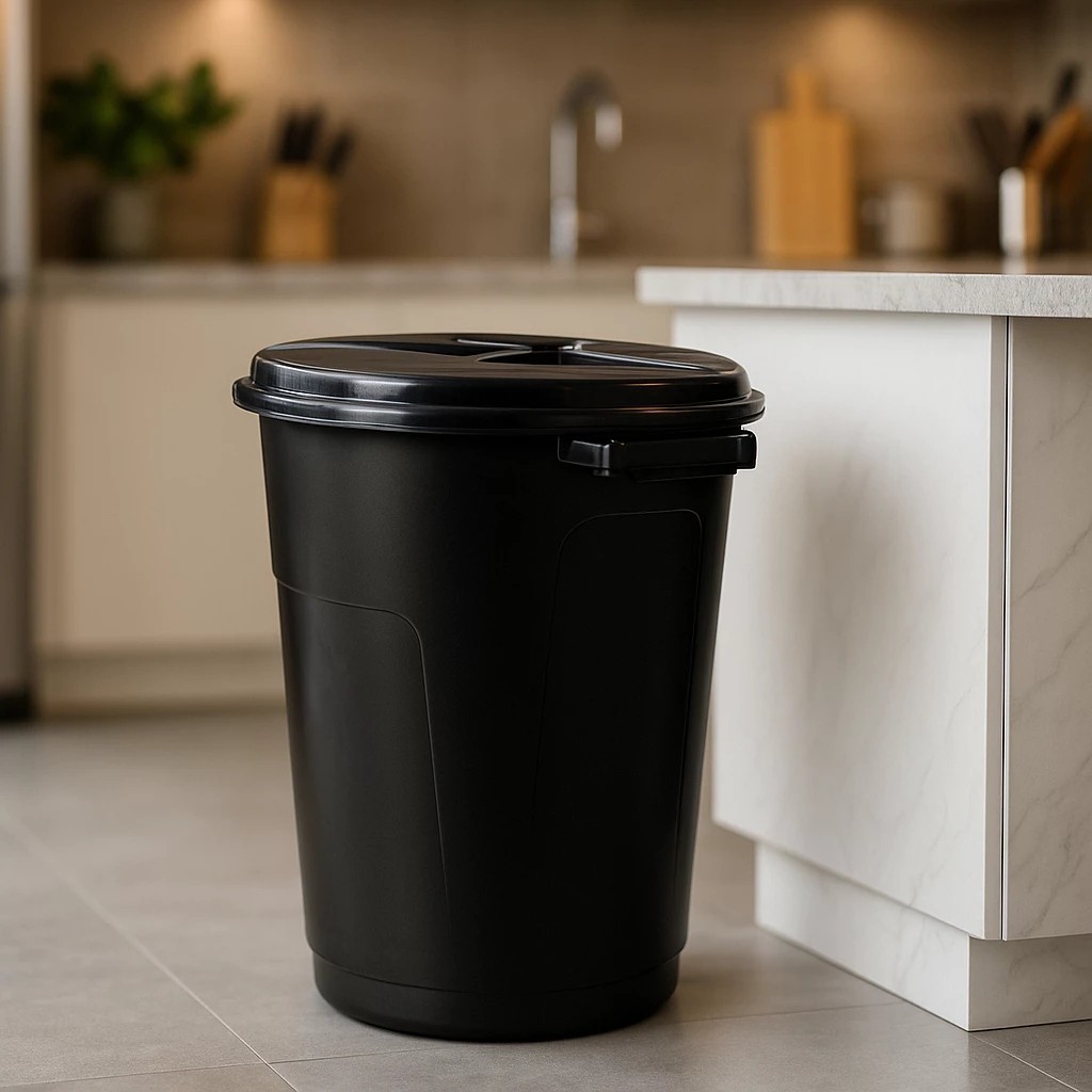 Lixeira Grande com Tampa 35L ou 60L Cesto Plástico Resistente para Cozinha Escritório achadinhos