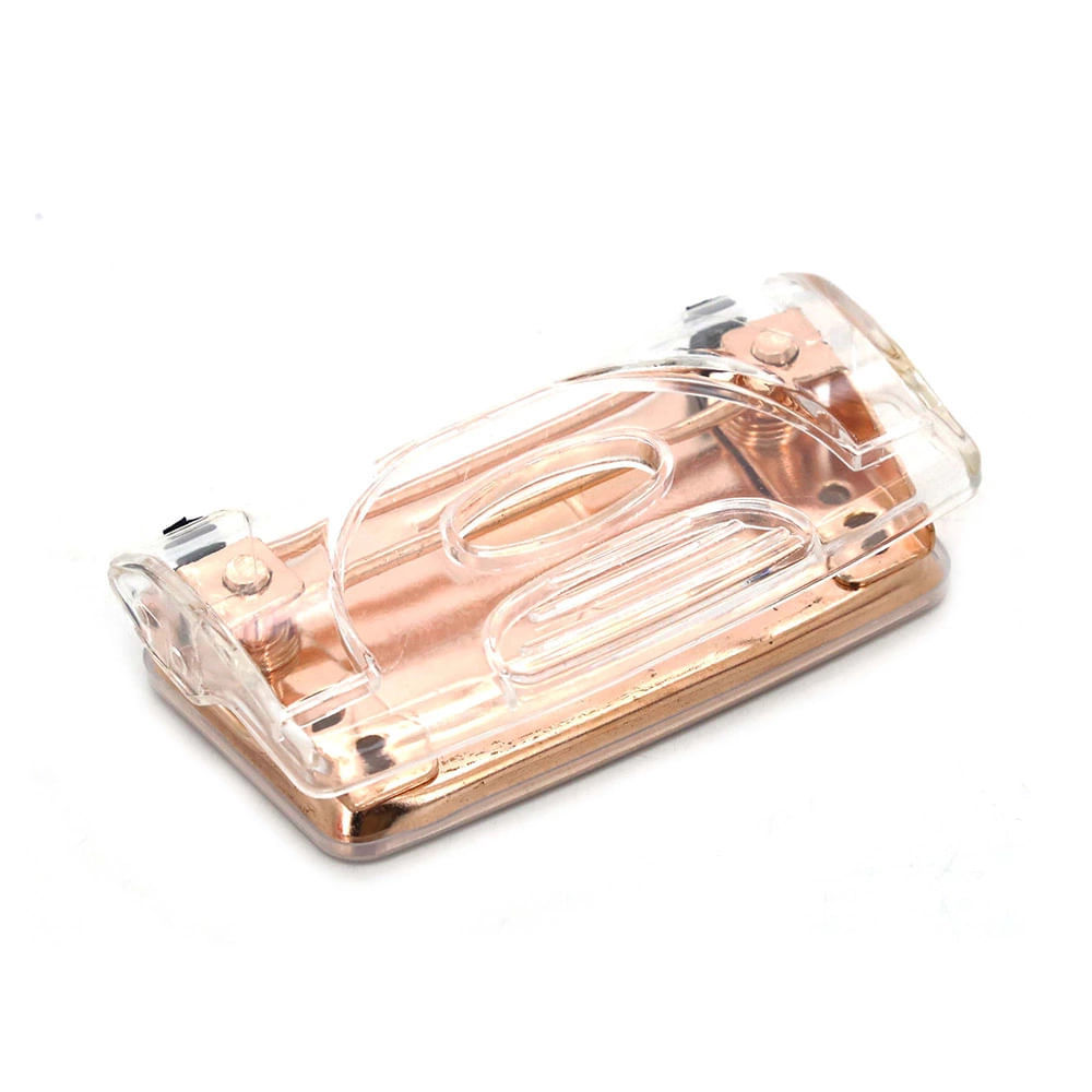Perfurador de Papel Acrílico Metálic com 2 Furos para até 5 Folhas Rosé Gold em Oferta na Shopee