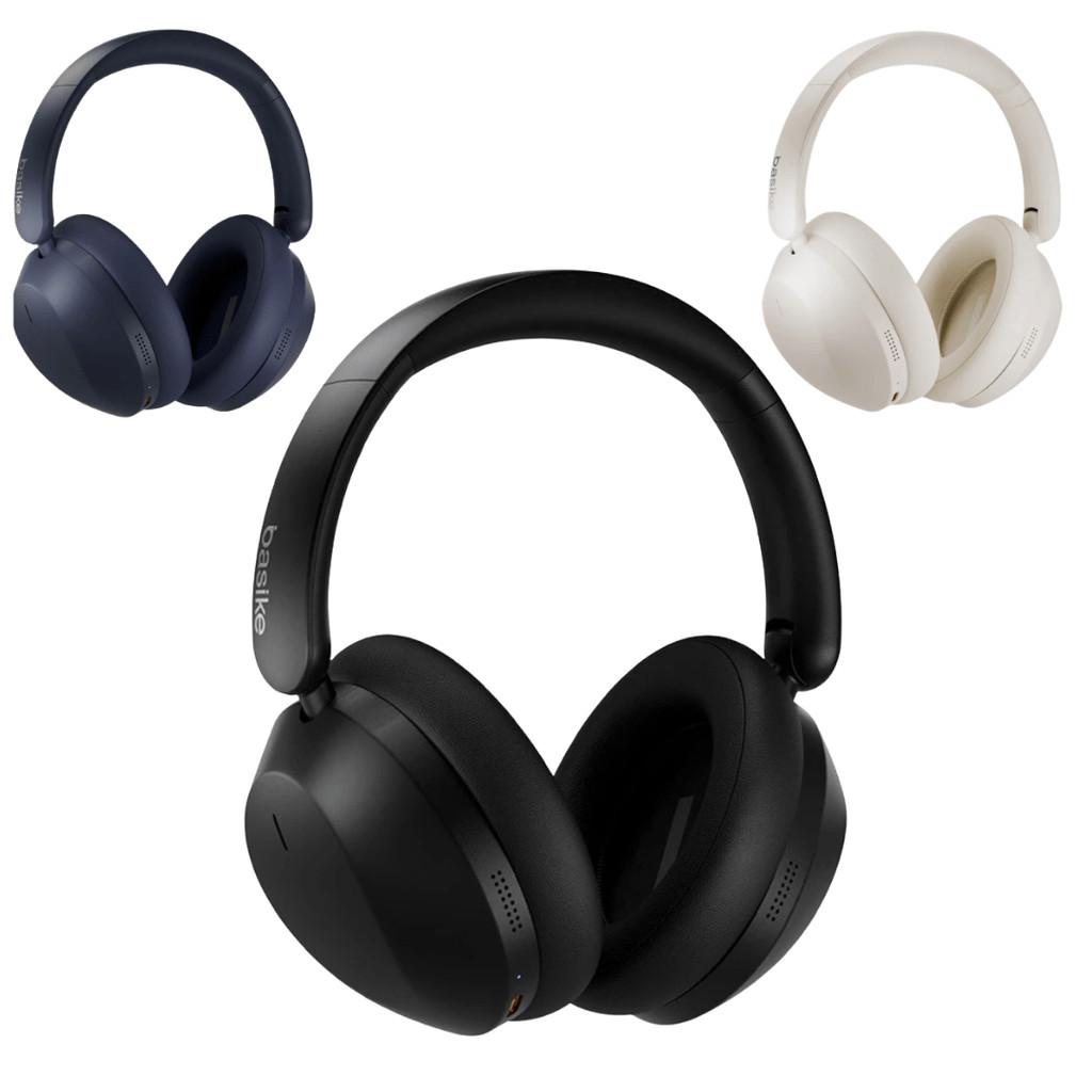 Fone de ouvido bluetooth sem fio, fone sem fio bluetooth anc headphone com microfone basike