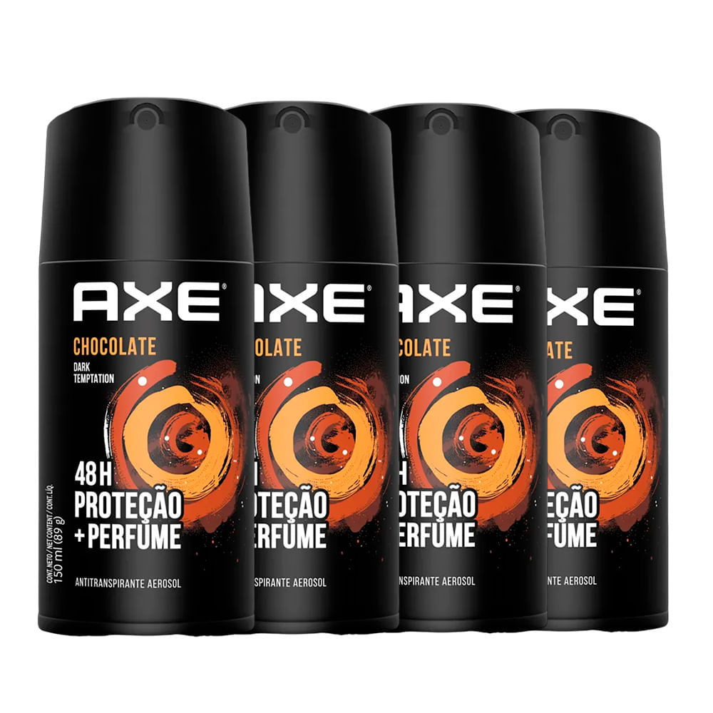 Kit Desodorante Antitranspirante Aerosol Axe Dark Temptation 90g - 4 Unidades em Oferta na Shopee