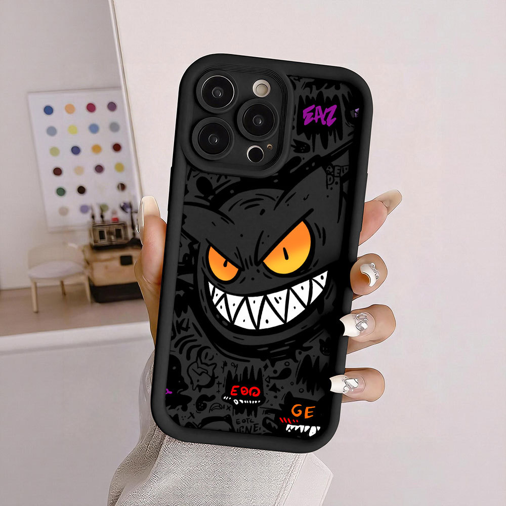Capinha Padrão Gengar Silicone Anti-Impacto Para Redmi 13C 12 Note 13 12 11 8 JGS