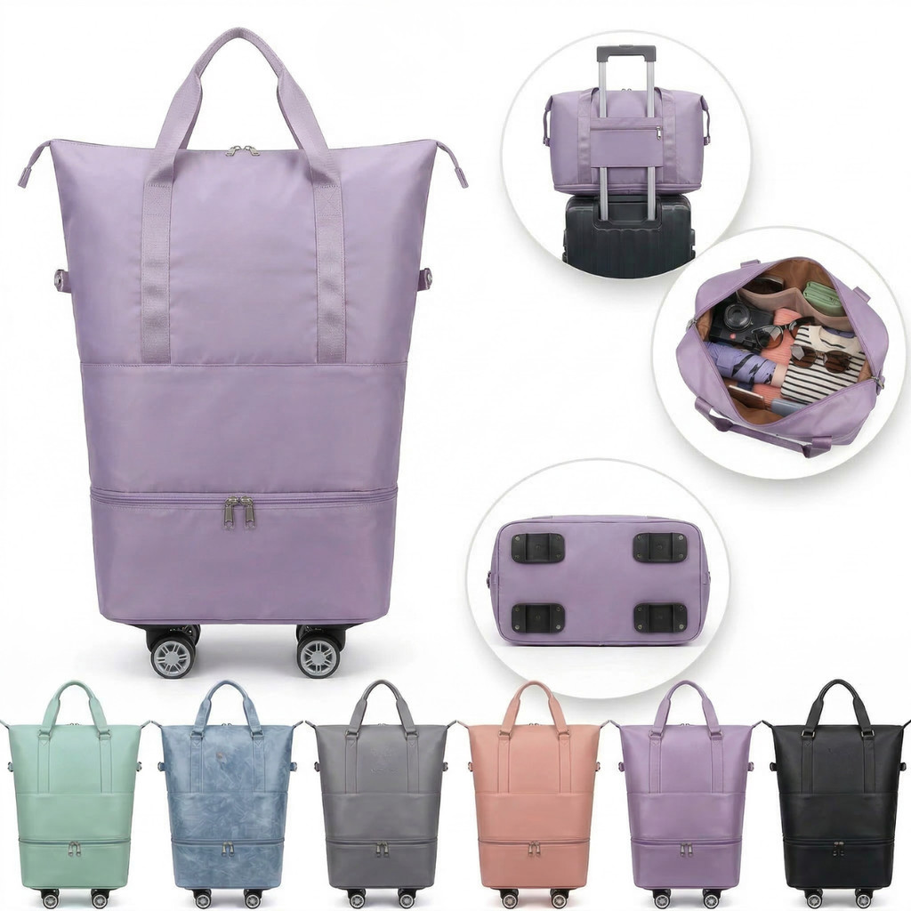 Bolsa De Viagem Grande Expansível Com Rodinhas Impermeável