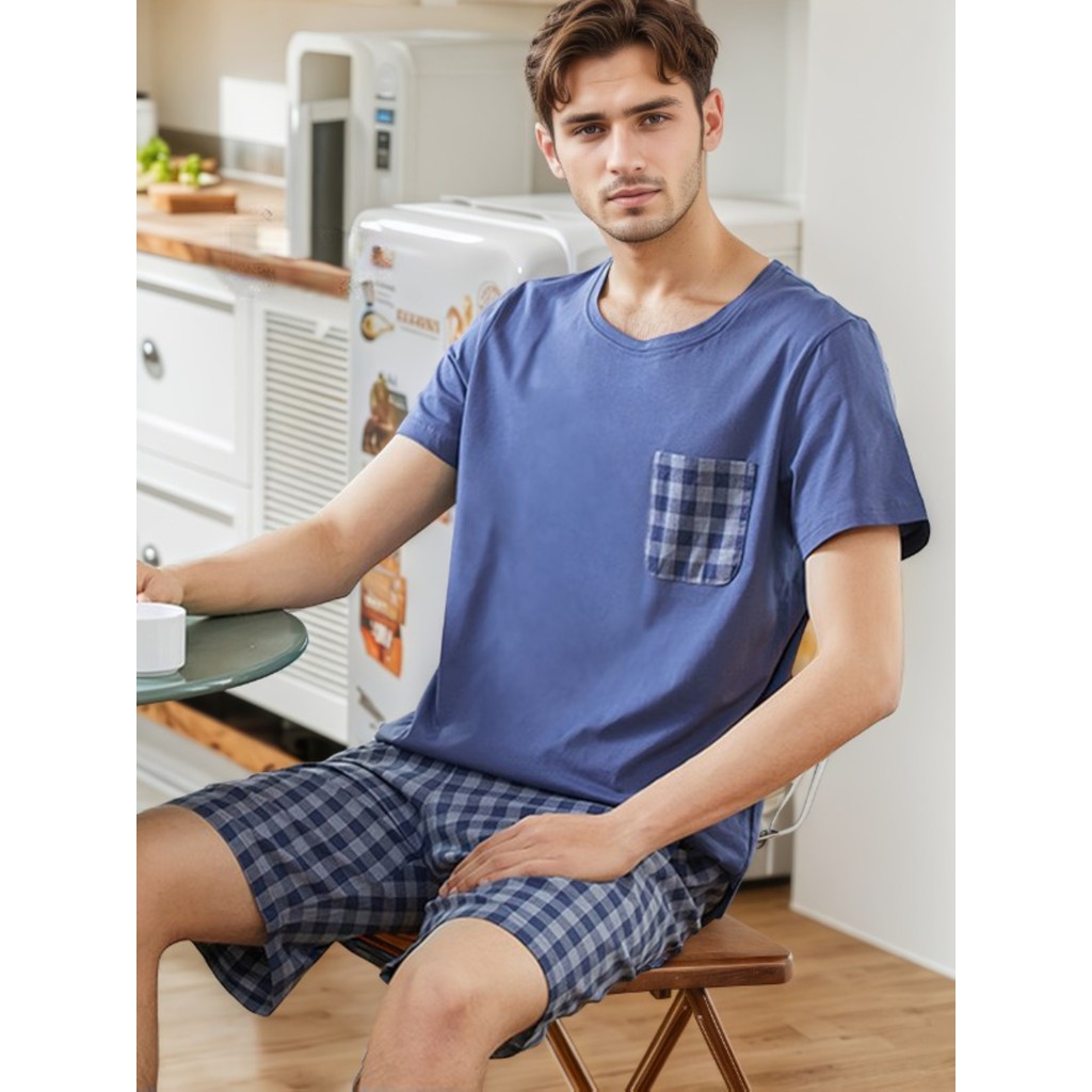 Imagem Meninos verão refrescante Shorts de manga curta Loungewear terno solto confortável todos @-