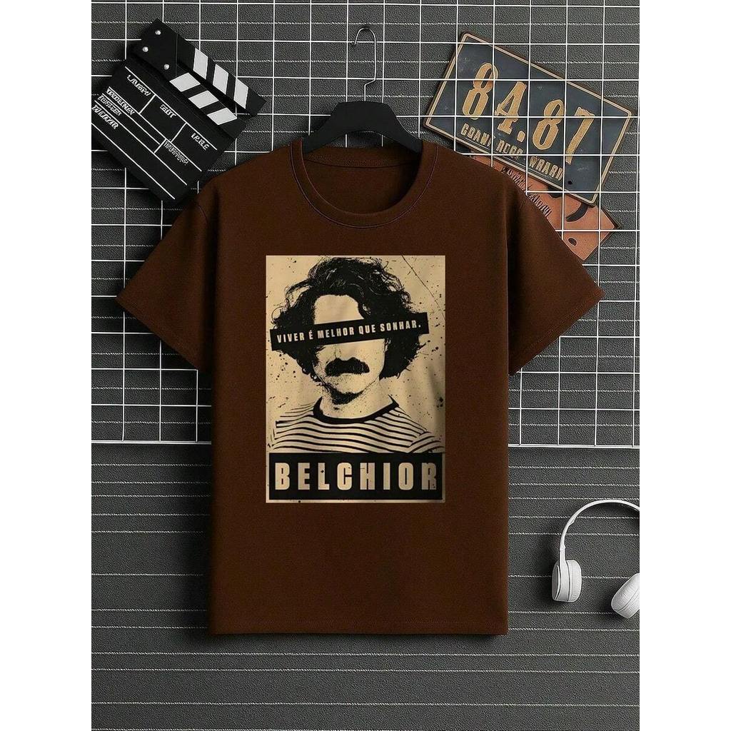 Camiseta Belchior Cantor Brasileiro MPB Musica Viver Camisa Blusa Unissex Masculino Feminino 100% Algodão Top Premium St