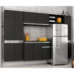Armário De Cozinha 5 Peças Liris Preto - Móveis Arapongas