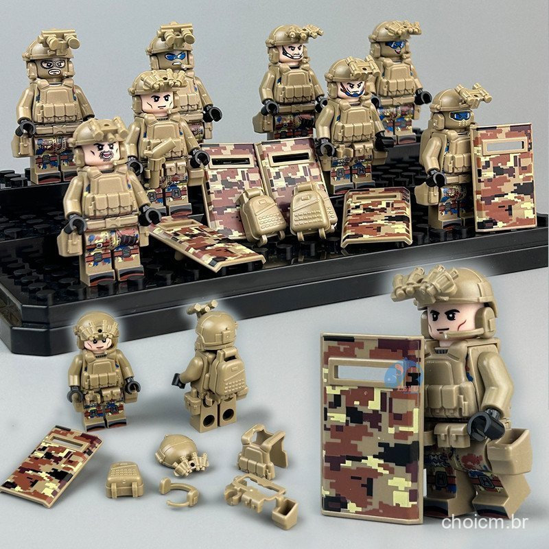 32 Peças Mini Bonecas Soldado Brinquedo Militar Polícia SWAT Figuras Conjunto Meninos