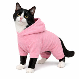 Roupinha Pet Macacão Soft com Capuz para Gatos Inverno Frio - Roupa Quente pra Macho e Fêmea em Oferta na Shopee