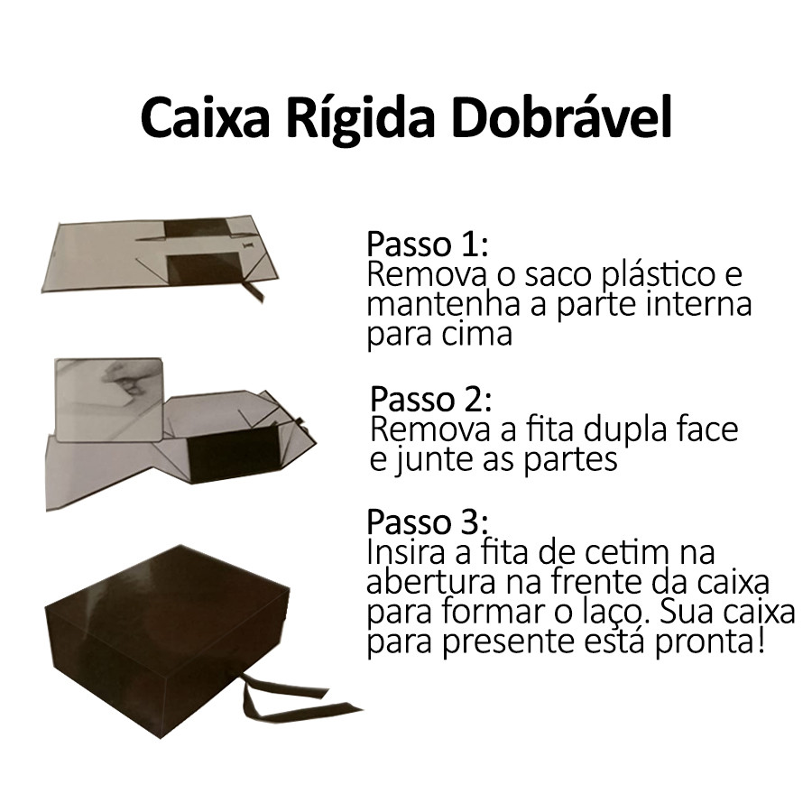 Caixa Preto Rígido Retangular Dobrável com Imã e Fita (20x18x8cm) Sonho Produto