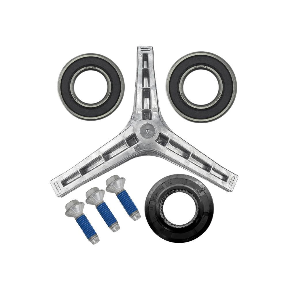 Kit Eixo Tripé + Retentor Rolamentos e Parafusos Lavadora Lava e Seca