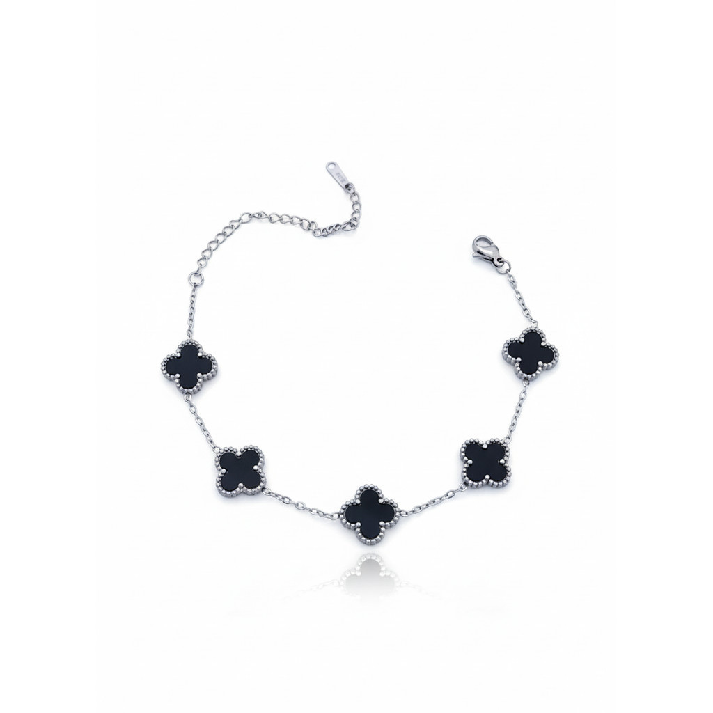 Pulseira Feminina 5 Trevos Inspiração em Aço Inoxidável 316L - Não Escurece em Oferta na Shopee