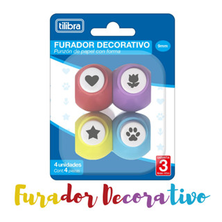 Furador Decorativo 4 Unidades de 9 mm Tilibra em Oferta na Shopee