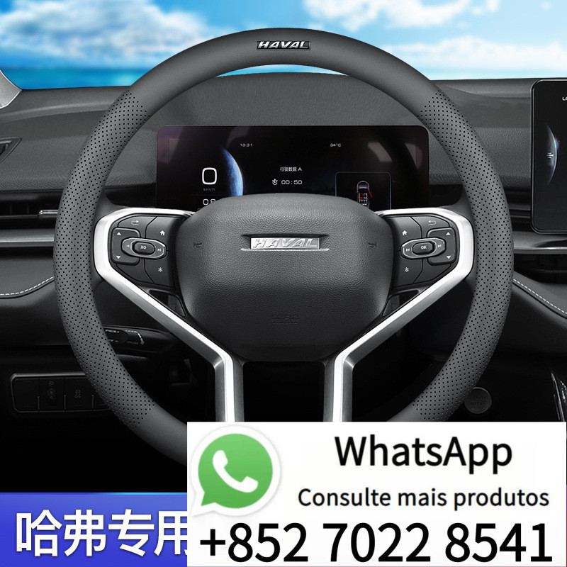 Capa de volante Harvard h4f5 Fm6 terceira geração H9 H2sh7 Great Wall F7x couro genuíno WEZE