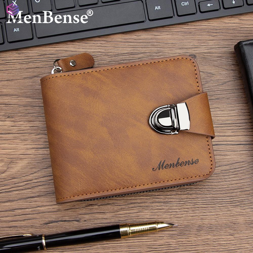 Carteira Masculina De Couro PU Com Corrente – Bolsa Para Moedas De Grande Capacidade Vários Compartimentos Cartões