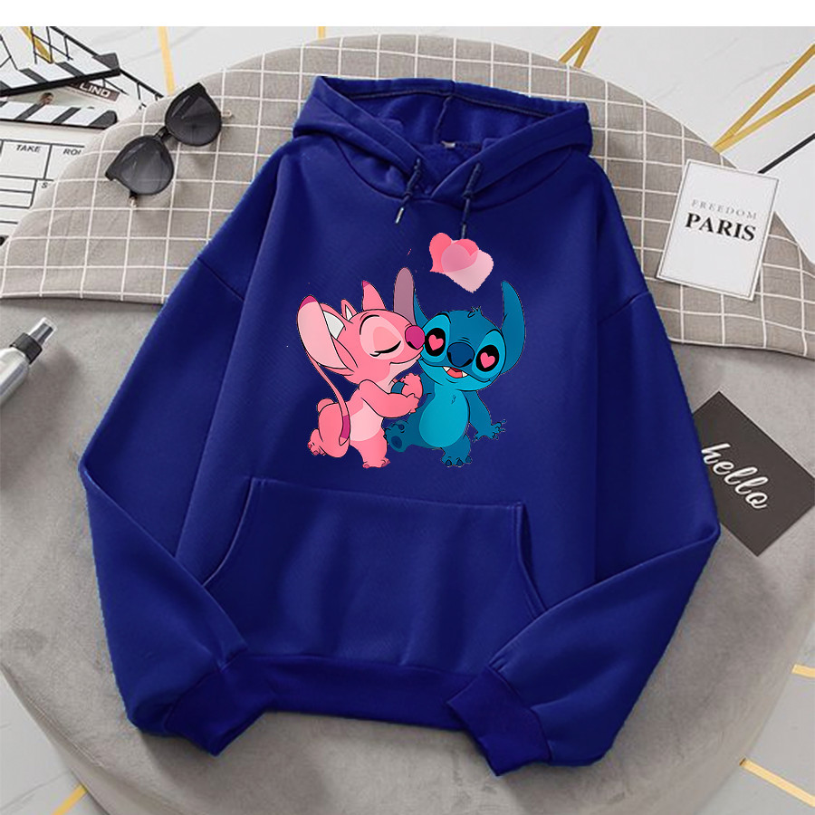 Moletom Feminino Casaco de Frio Lilo Stitch  Casal Personalizado Linha premium com Bolso e Capuz